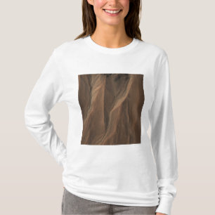 T-shirt Caniveaux au bord du cratère vigoureux, Mars