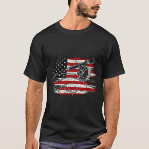 T-shirt Canne à pêche à la mouche pour les pêcheurs améric