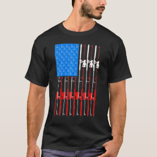 T-shirt Canne à pêche américaine Tringle à bobine de pêc