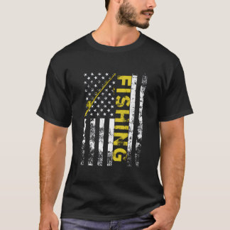 T-shirt Canne à pêche Drapeau Américain Usa Patriotique
