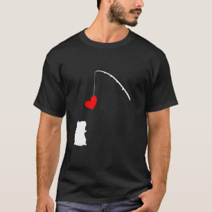 T-shirt Canne à pêche Hamster de cœur avec Hamster d'amour