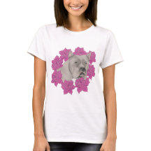 Canne Corso Chien avec Fleurs roses