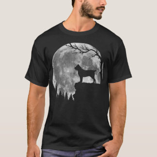 T-shirt Canne Corso Chien Lune Silhouette Funny Lazy Hallo