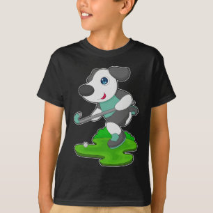 T-shirt Canne de hockey de terrain de chien