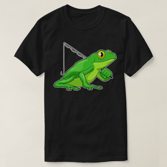 T-shirt Canne de pêche de la grenouille (Design devant)