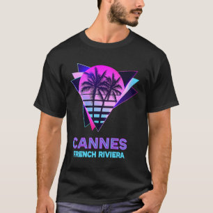T-shirt Cannes Côte d'Azur 80s Palm Tree Retro Vintage