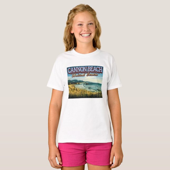 T-SHIRT CANNON BEACH - HAYSTACK ROCK - OREGON USA (Devant entier)
