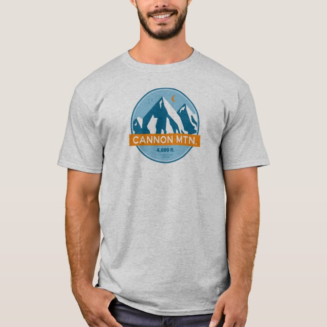 T-shirt Cannon Mountain New Hampshire Stars Moon (Devant)