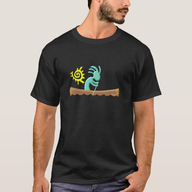 T-shirt Canoë de Natif américain de Kokopelli (Devant)