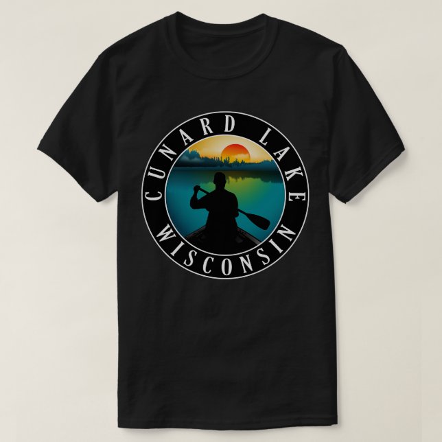 T-shirt Canoë-kayak Cunard Lake Wisconsin (Design devant)