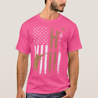 T-shirt Canon à fusil Chasse Canard Drapeau américain Usa