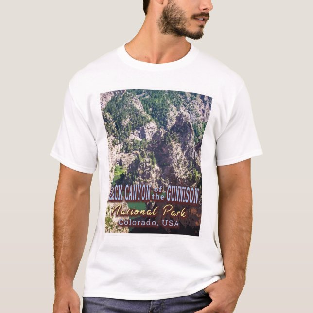 T-SHIRT CANYON NOIR DU PARC NATIONAL DE GUNNISON (Devant)