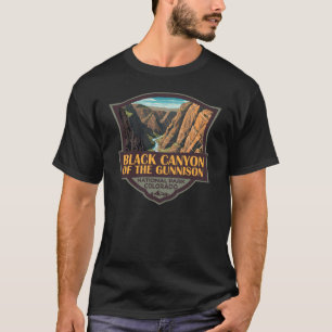 T-shirt Canyon Noir Du Parc National Gunnison Art