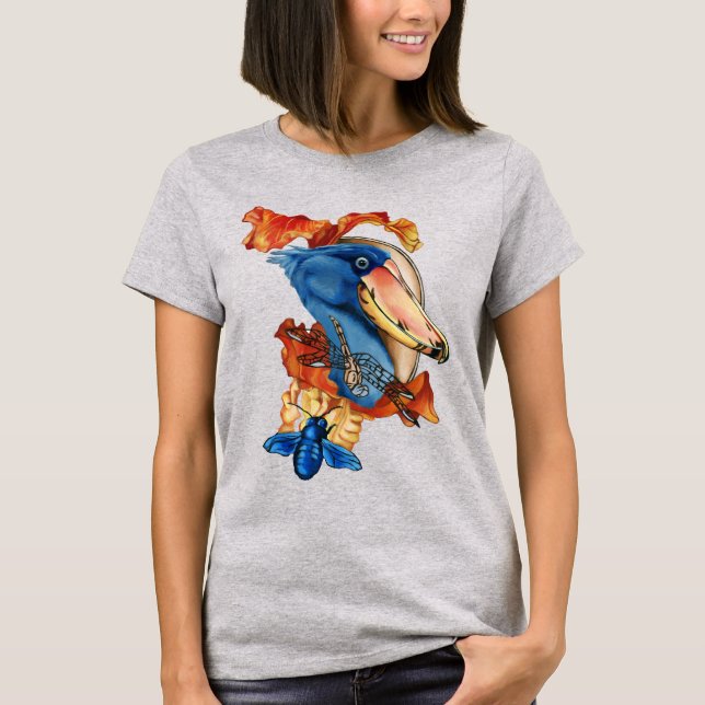 T-shirt Caoutchouc, libellule et fleurs (Devant)