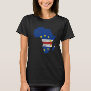 T-shirt Cap Vert Drapeau Afrique Continent Silhouette Cabo