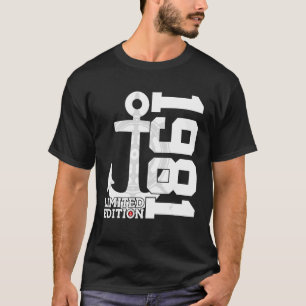 T-shirt Capacité de 41 ans 1981 marin 41e anniversaire