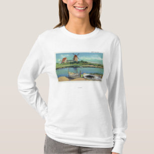 T-shirt Cape Cod étrange, vue de moulin à vent et de