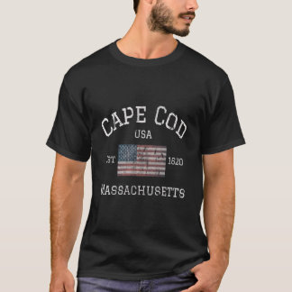T-shirt Cape Cod Massachusetts American Flag Usa Travel