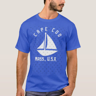 T-shirt Cape Cod Massachusetts Voilier Bateau Texte blanc