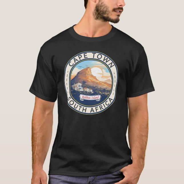 T-shirt Cape Town Afrique du Sud Insigne d'art de voyage (Devant)