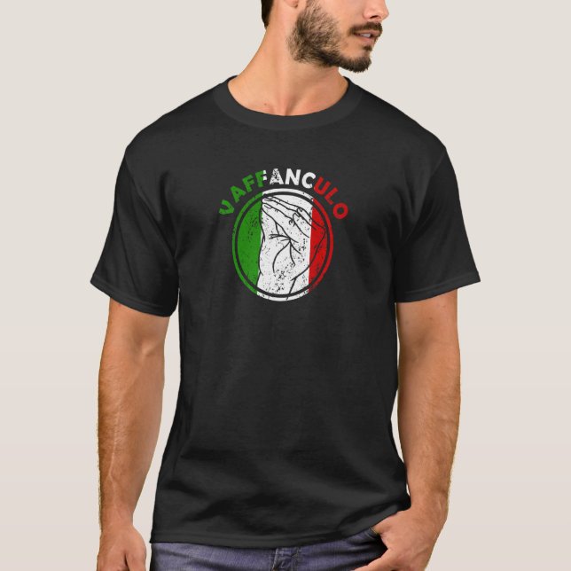 T-shirt Capisci Vaffanculo Drapeau Italien Geste main (Devant)