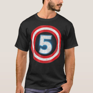 T-shirt Capitaine 5 ans Vieux Superhéros 5e anniversaire g
