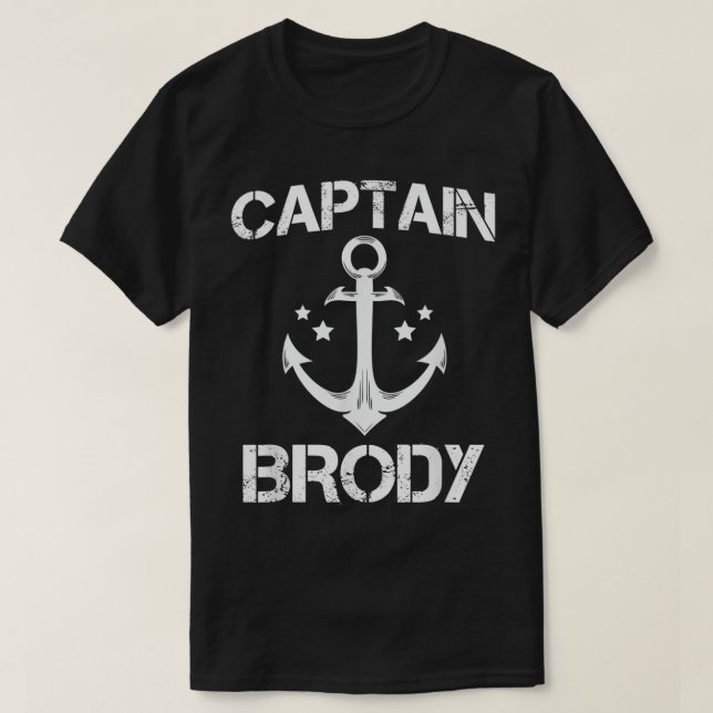 T-shirt CAPITAINE BRODY Drôle Anniversaire Nom personnalis (Design devant)