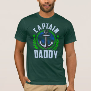 T-shirt Capitaine Daddy Boat Papa avec Ancre
