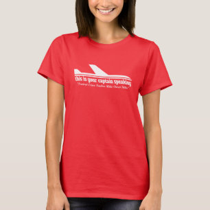 T-shirt Capitaine d'avion parlant radiotéléphonie Fly Mom 