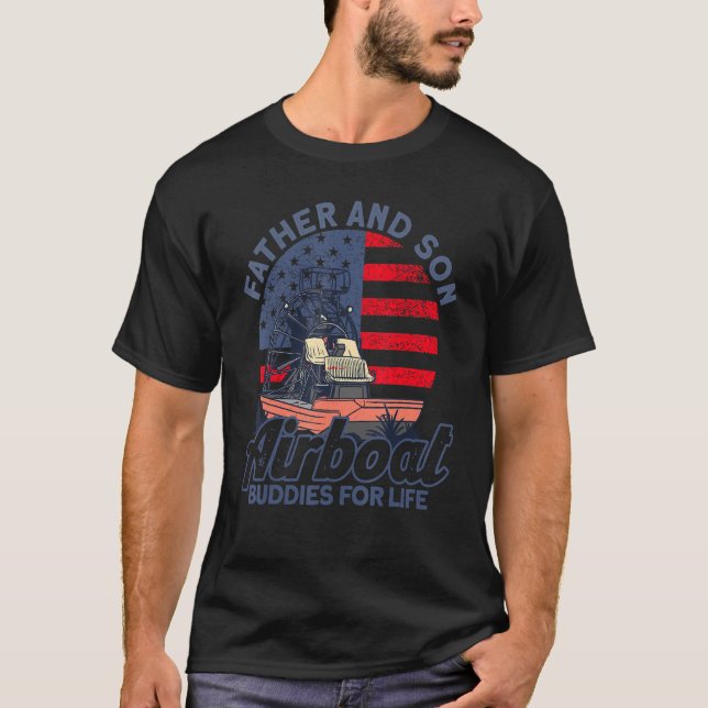 T-shirt Capitaine d'avion père et son copains American Fl (Devant)