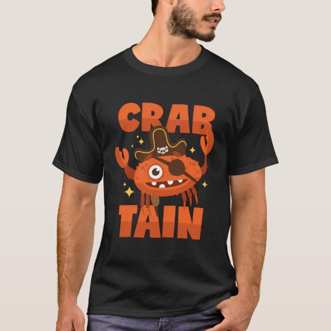 T-shirt Capitaine de crabe Crawfish Pirate (Devant)