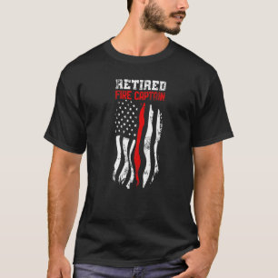 T-shirt Capitaine De Feu À La Retraite American Firemer Qu