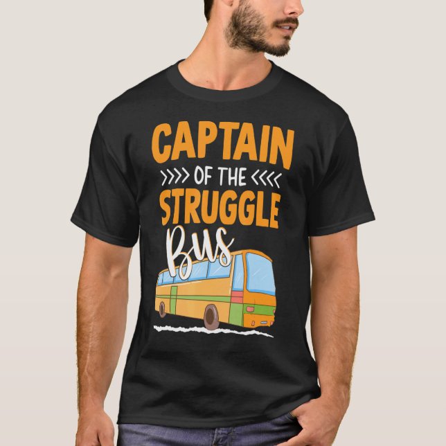 T-shirt Capitaine De La Lutte Bus Costume School Bus Dr. (Devant)
