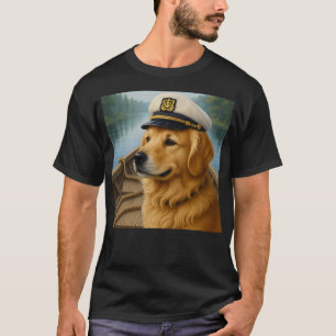 T-shirt Capitaine de pêche Golden Retriever Chien chiot