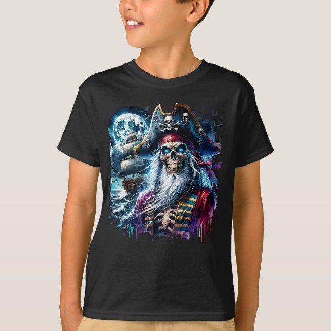 T-shirt Capitaine de Skeleton Pirate (Devant)