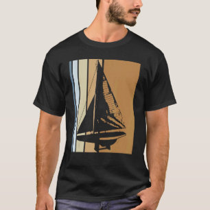 T-shirt Capitaine de voilier rétro Navire Catamaran Yacht 