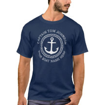 Capitaine et nom de bateau personnalisés ancre mar