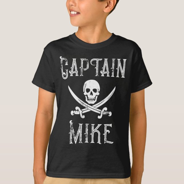 T-shirt Capitaine Mike Retro Pirate Personnalisé Barge (Devant)