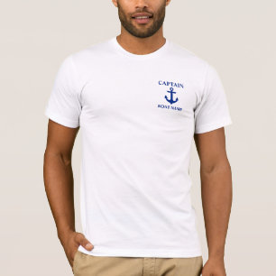 T-shirt Capitaine nautique Boat Name Anchor