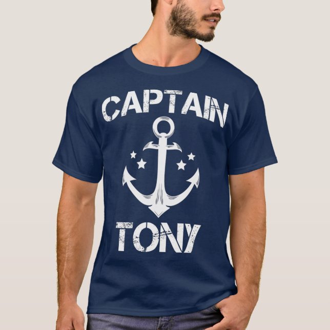 T-shirt CAPITAINE TONY Drôle Anniversaire Nom personnalisé (Devant)