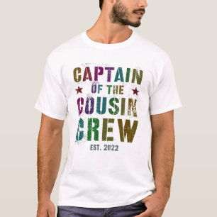 T-shirt CAPITAINE vintage DE L'ÉQUIPAGE DE COUSIN 2022 Fun