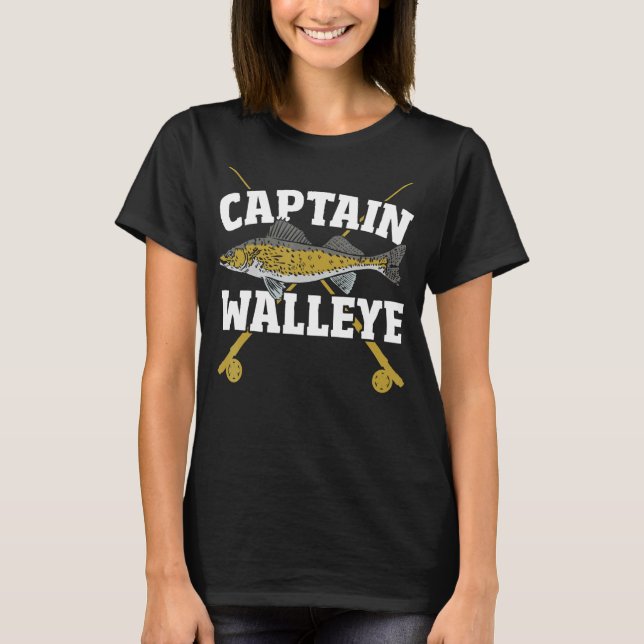 T-shirt Capitaine Walleye Pêche Chasse au poisson (Devant)
