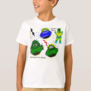 T-shirt Capitaine Zacky Poisson Bleu Dragon Dino Vaisseaux