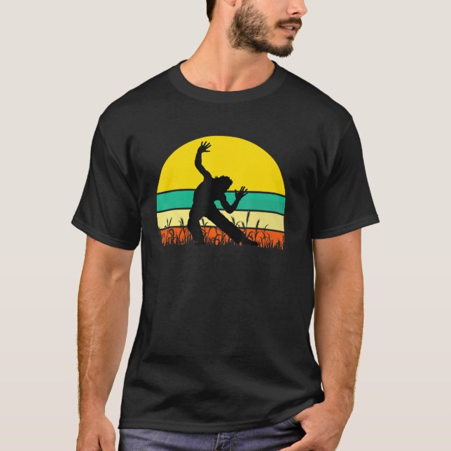 T-shirt Capoeira de coucher de soleil vintage Silhouette R (Devant)