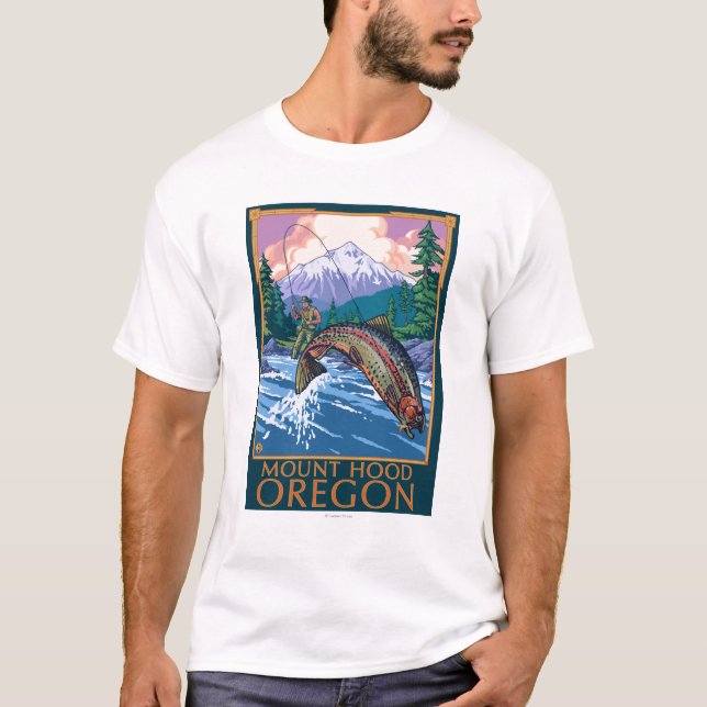 T-shirt Capot de bâti, scène d'OregonFisherman (Devant)