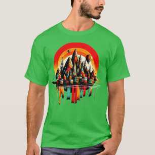 T-shirt Cappadocia Turquie vibrante Retro Circle Design