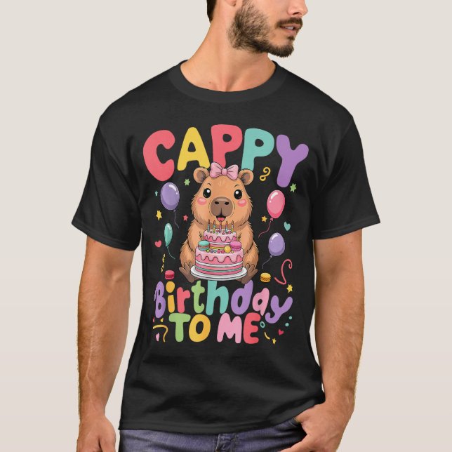 T-shirt Cappy Birthday To Me Cute Capy Capybara Birthday G (Devant)