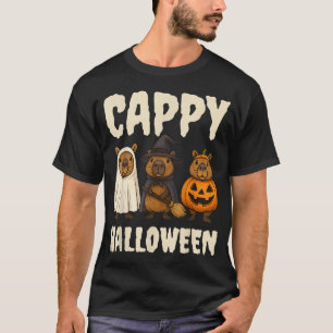 T-shirt Cappy Halloween Capybara Citrouille sorcier fantôm