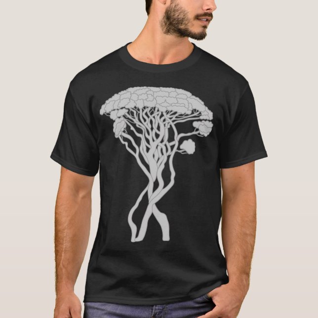 T-shirt Capri Piene Tree Conifer Nature Gris (Devant)