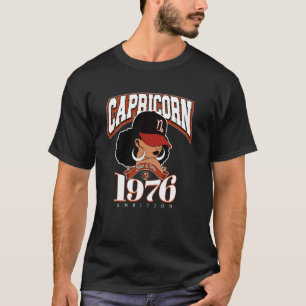 T-shirt Capricorne 1976 Reine Traits du zodiaque Afro Diva